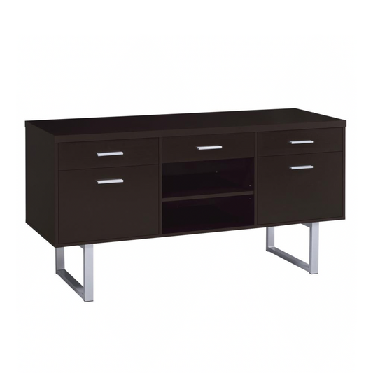 LAWTEY 5-drawer Home Office Storage Credenza Cappuccino