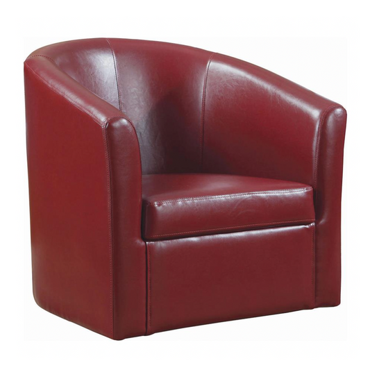 TURNER Upholstered Barrel Back Swivel Chair Red