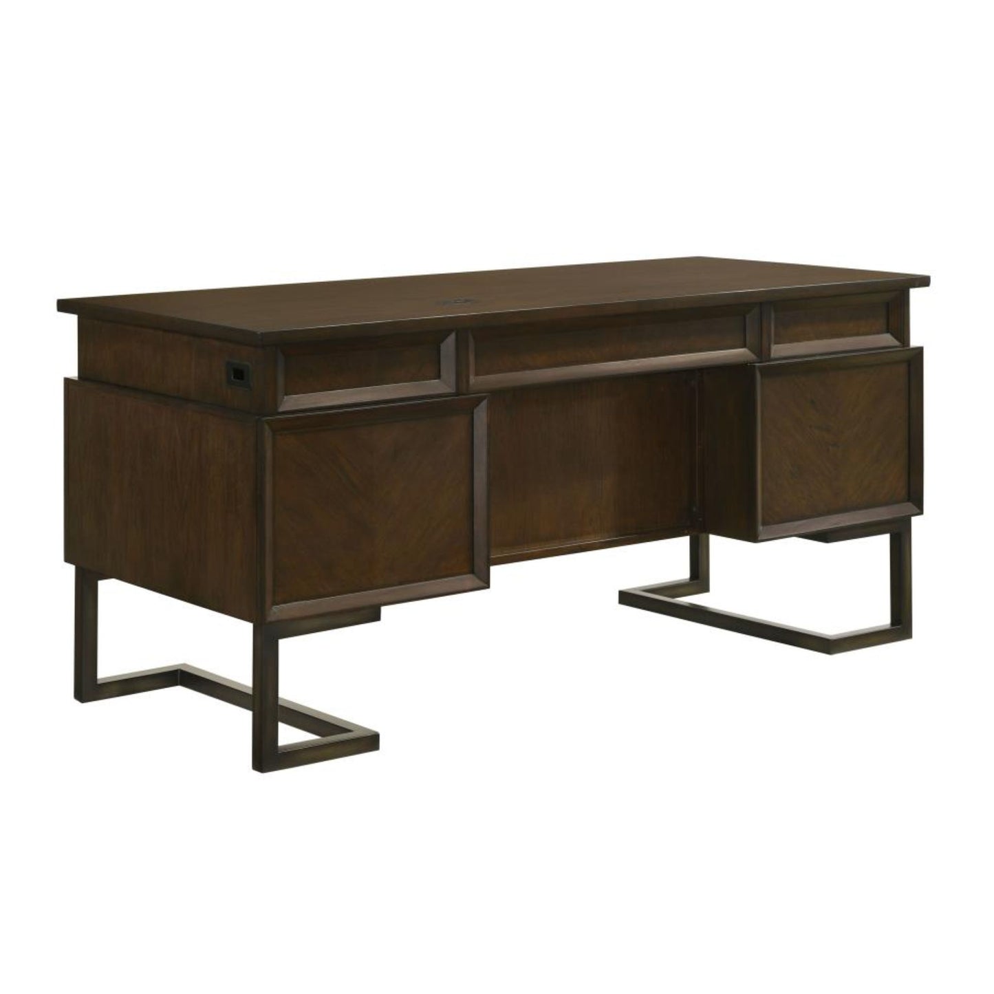 MARSHALL 6-drawer Executive Desk Dark Walnut