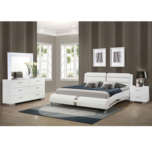JEREMAINE 4-piece Eastern King Bedroom Set with LED Mirror