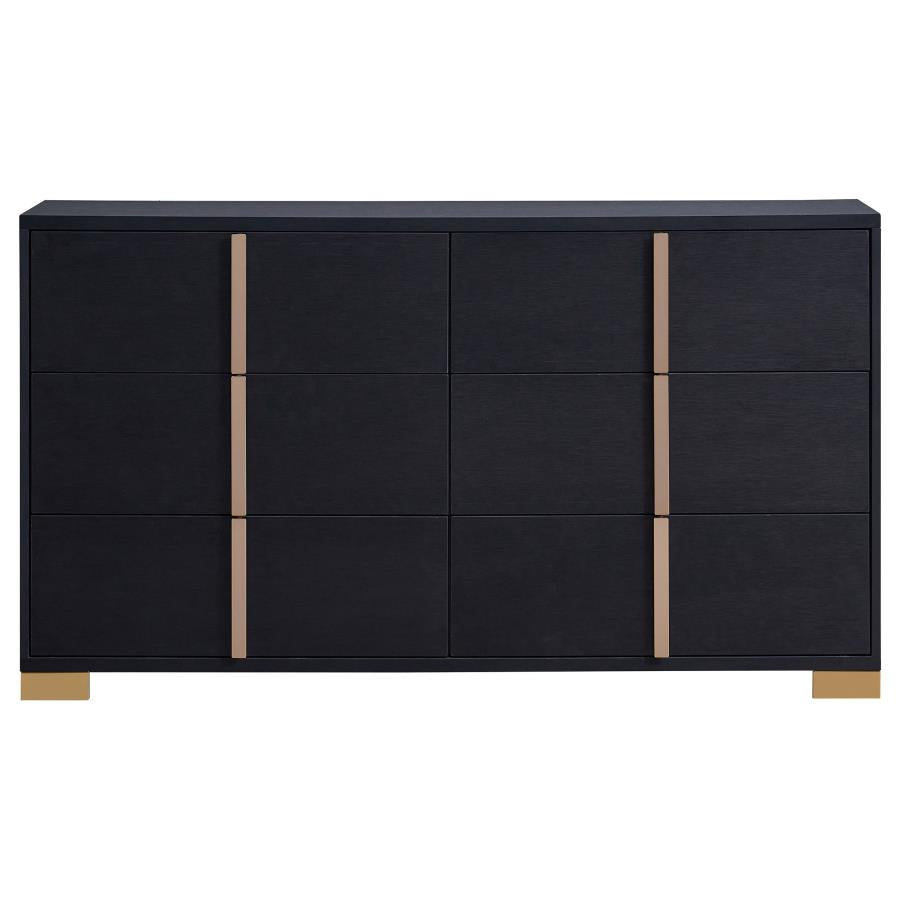 MARCELINE 6-drawer Dresser Black