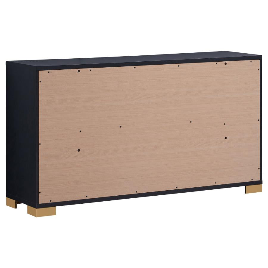 MARCELINE 6-drawer Dresser Black