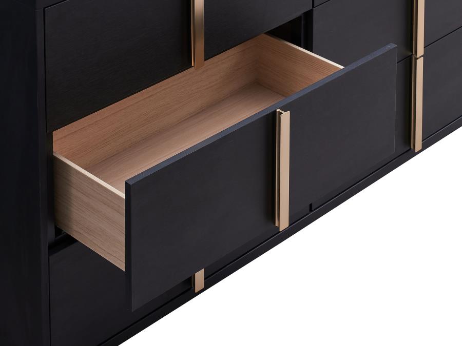 MARCELINE 6-drawer Dresser Black