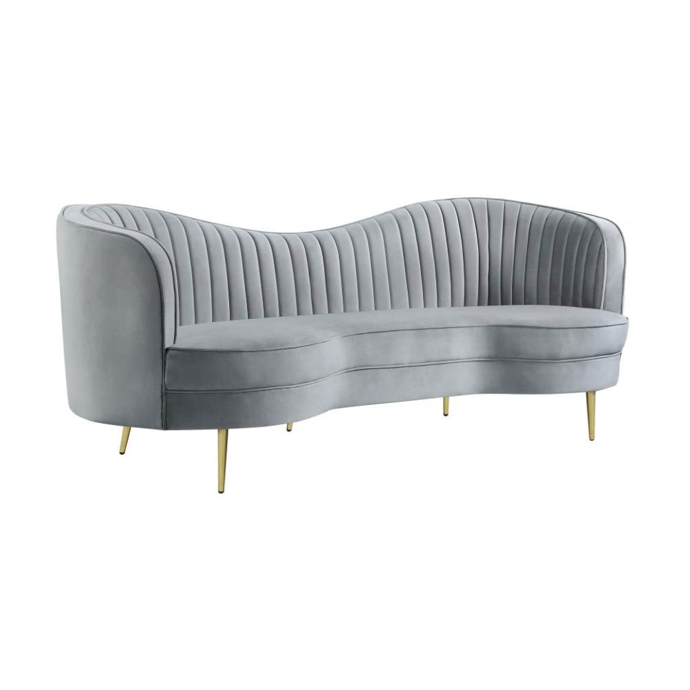 SOPHIA Upholstered Channel Tufted Sofa Grey