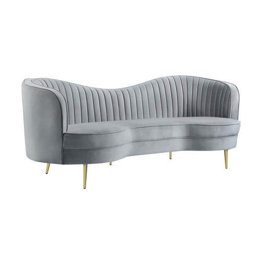 SOPHIA Upholstered Channel Tufted Sofa Grey