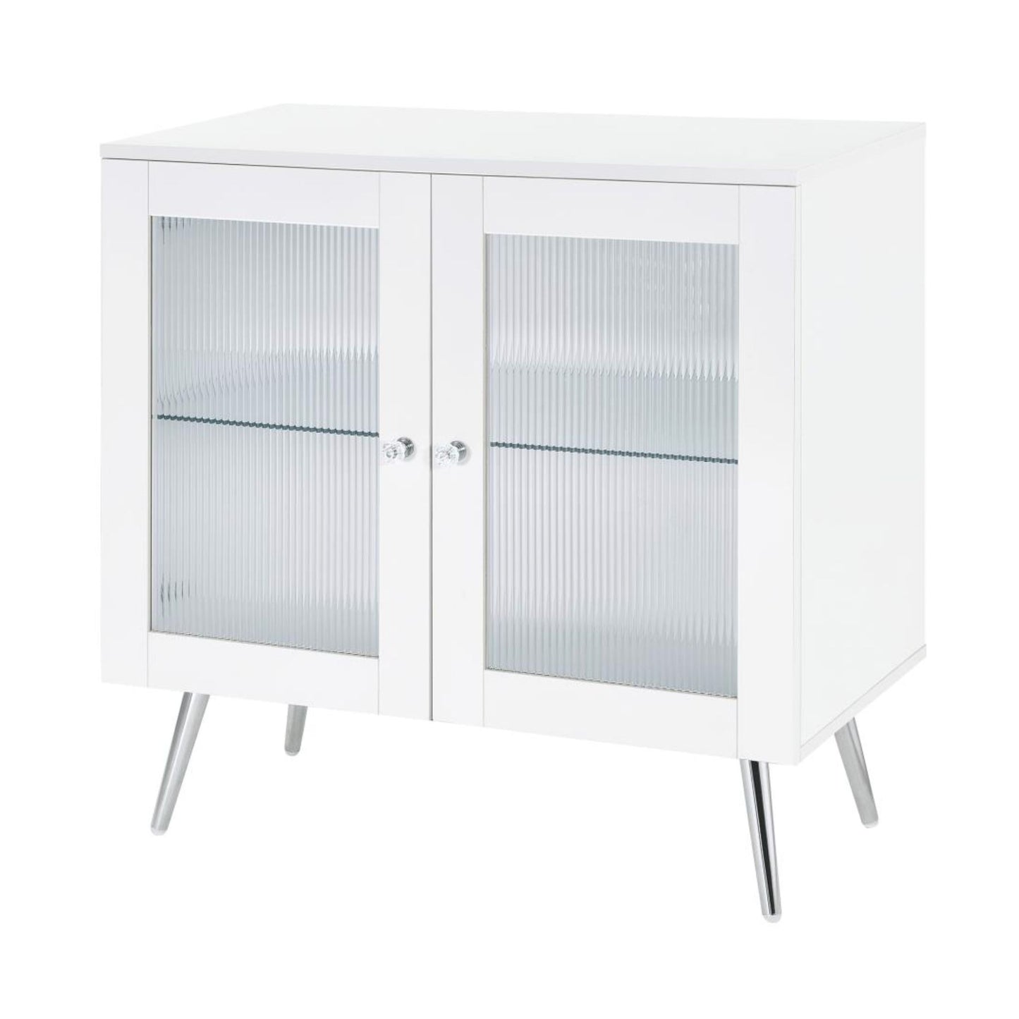 NIETA 2-tier Accent Cabinet with Glass Shelf