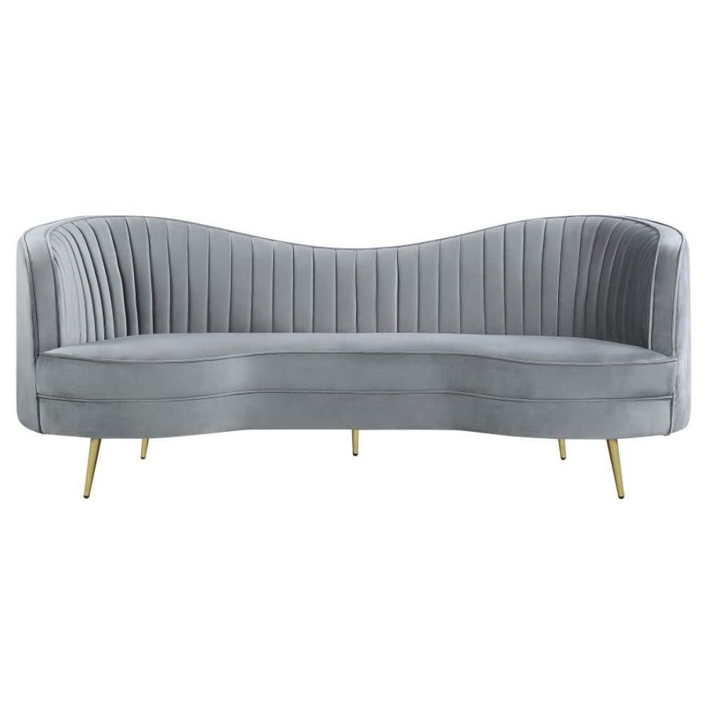 SOPHIA Upholstered Channel Tufted Sofa Grey