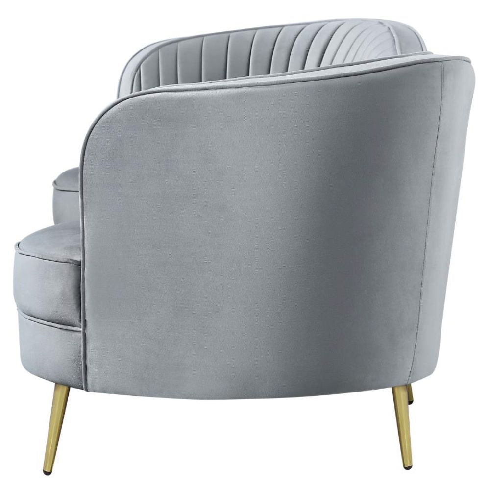 SOPHIA Upholstered Channel Tufted Sofa Grey