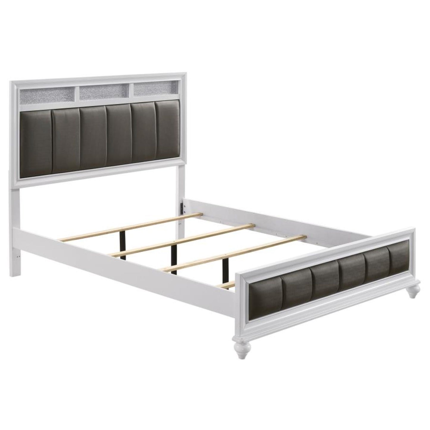 BARZINI Queen Upholstered Bed White