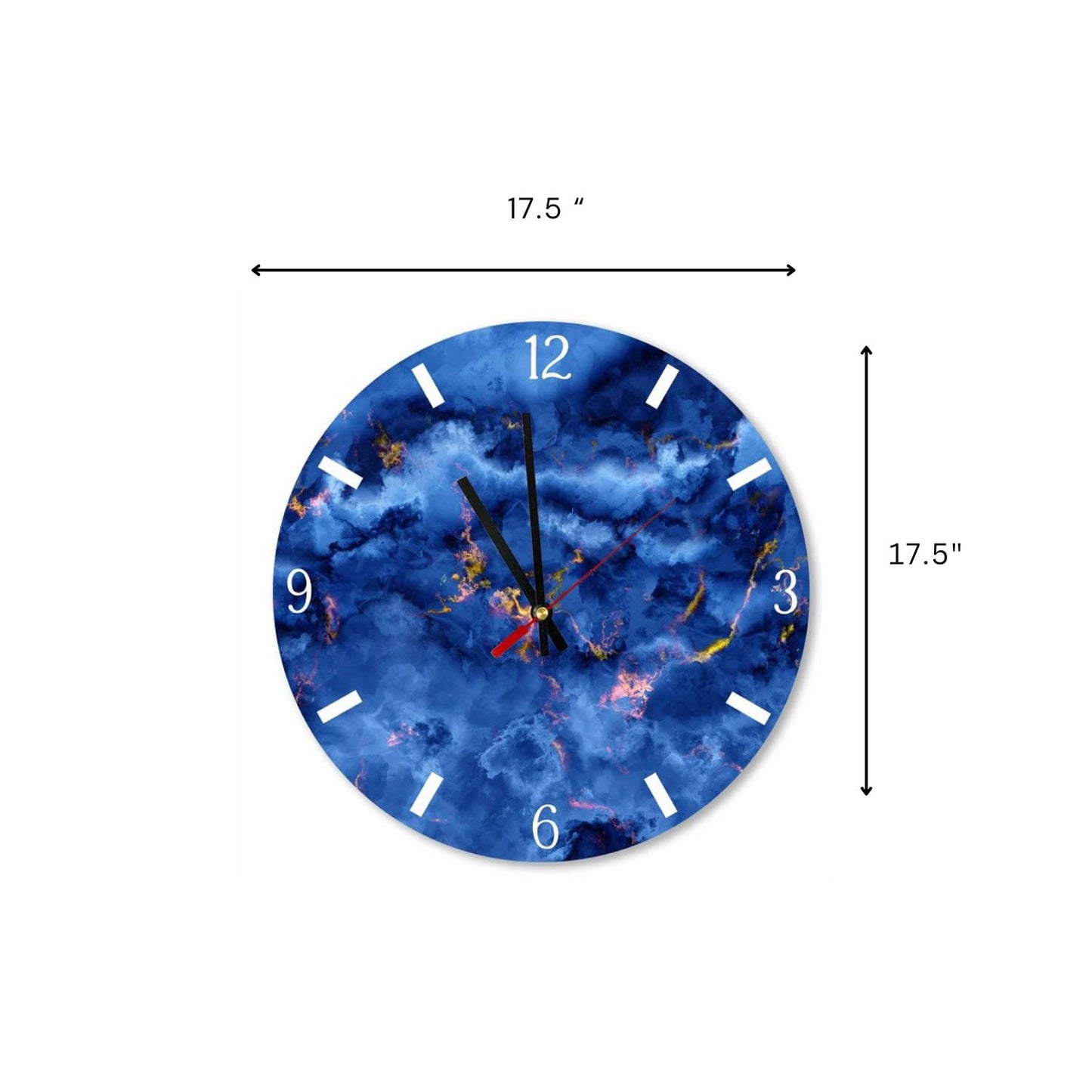 Blue Abstract Clouds Round Wall Clock #26