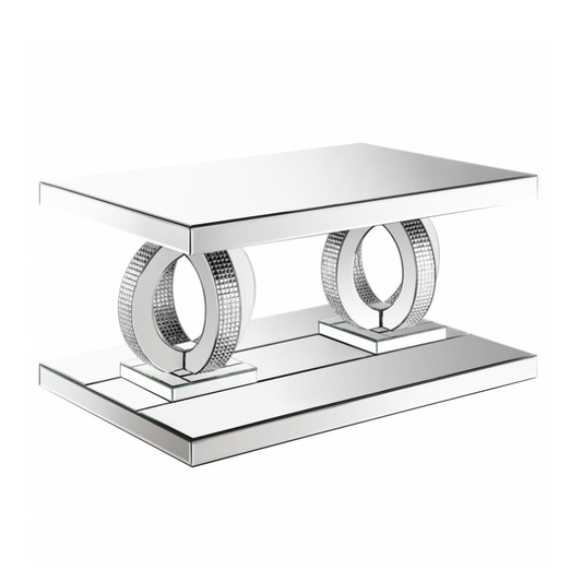 BREENA Rectangular Mirrored Acrylic Coffee Table