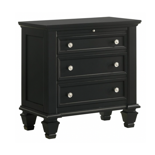 SANDY 3-drawer Nightstand Black