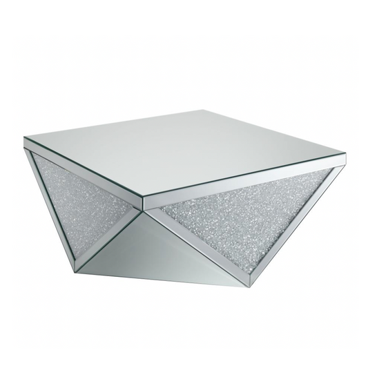 AMORE Square Mirrored Acrylic Crystal Coffee Table