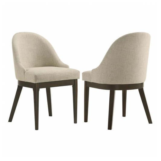 RESEDA Upholstered Dining Side Chair Beige (Set of 2)