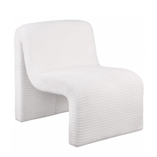 DRAYTON Curved Armless Accent Chair Ivory