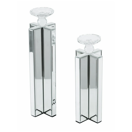ELVIN 2pc Mirror Candle Holder Set