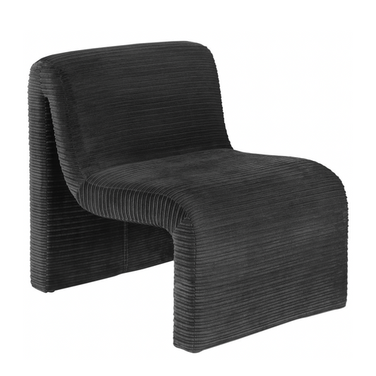 DRAYTON Curved Armless Accent Chair Black