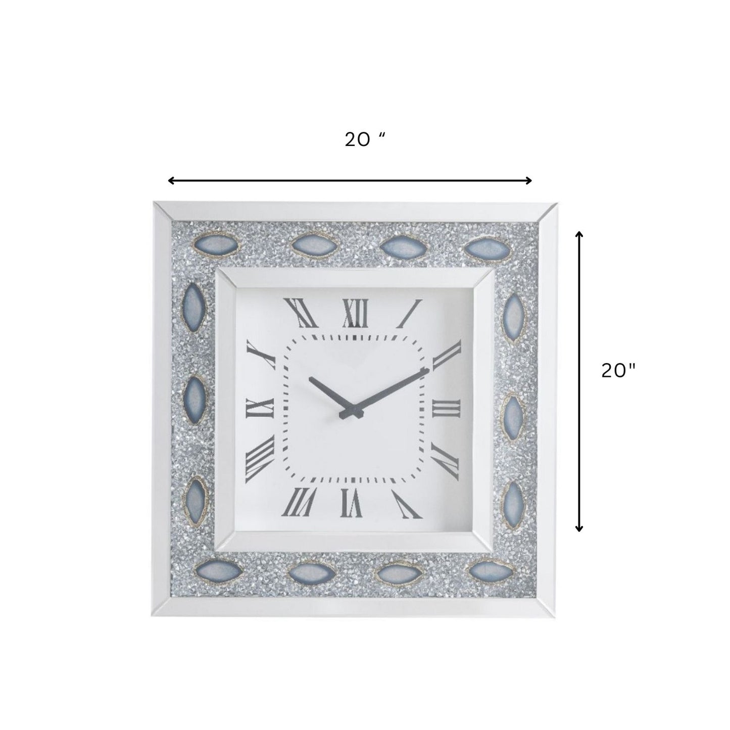 SONIA Mirrored Wall Clock with Stones