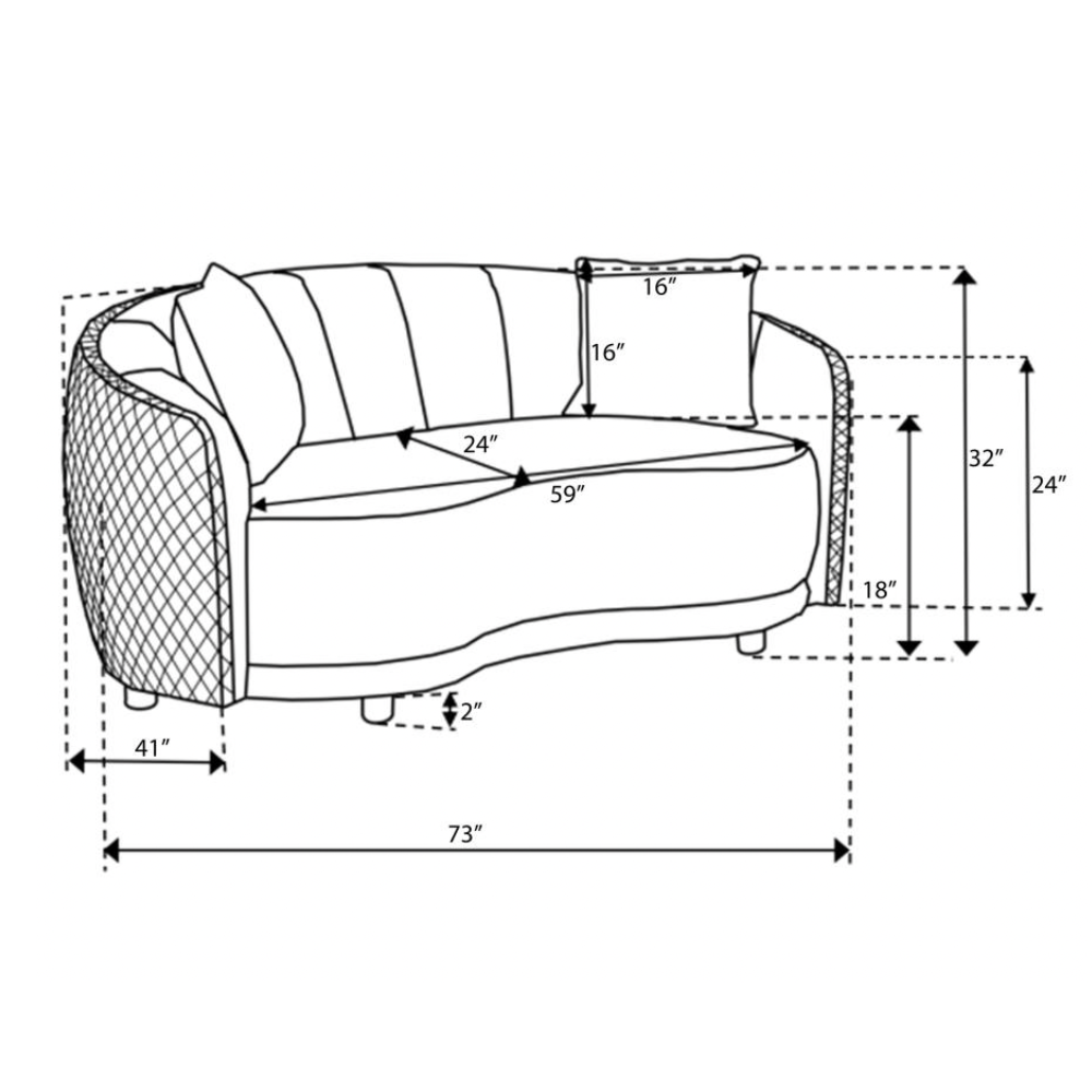 BROOKSIDE 2-piece Velvet Sofa Set Dark Grey