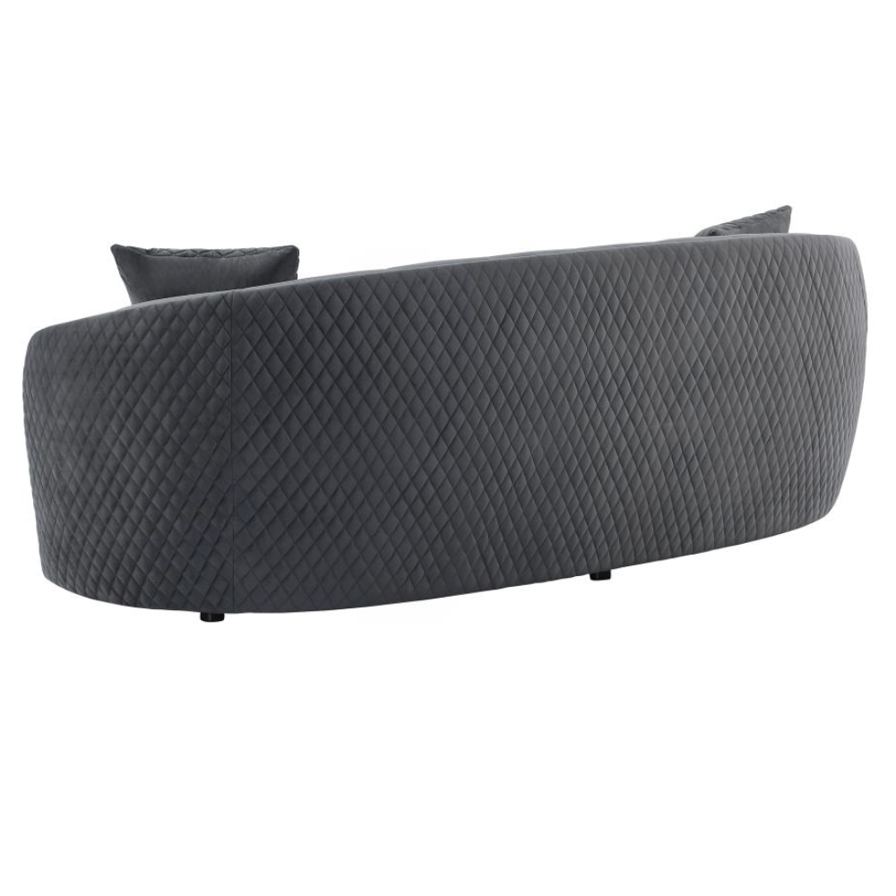 BROOKSIDE Velvet Curved Sofa Dark Grey