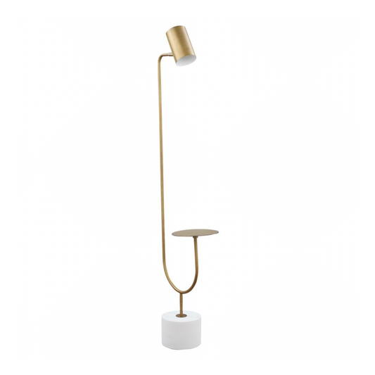 JODIE 55-inch Adjustable Floor Lamp Side Table Antique Brass