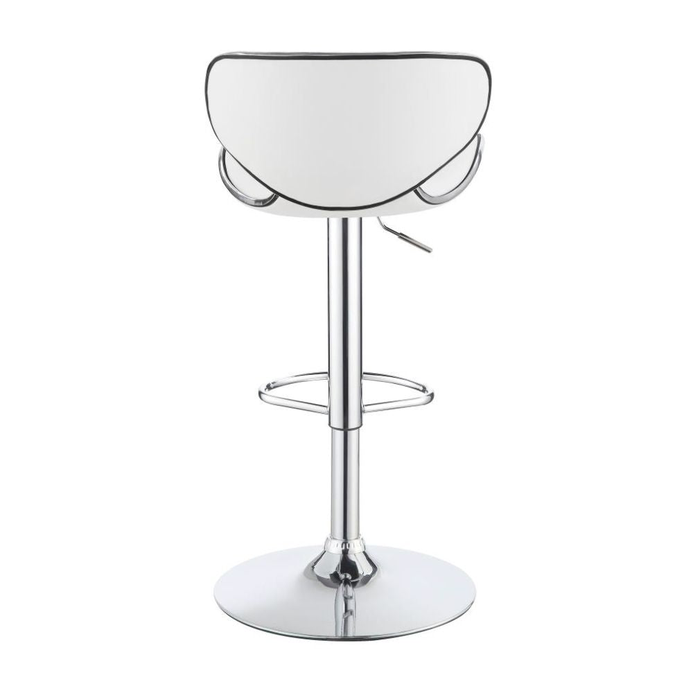 EDENTON Upholstered Adjustable Bar Stool White (Set of 2)