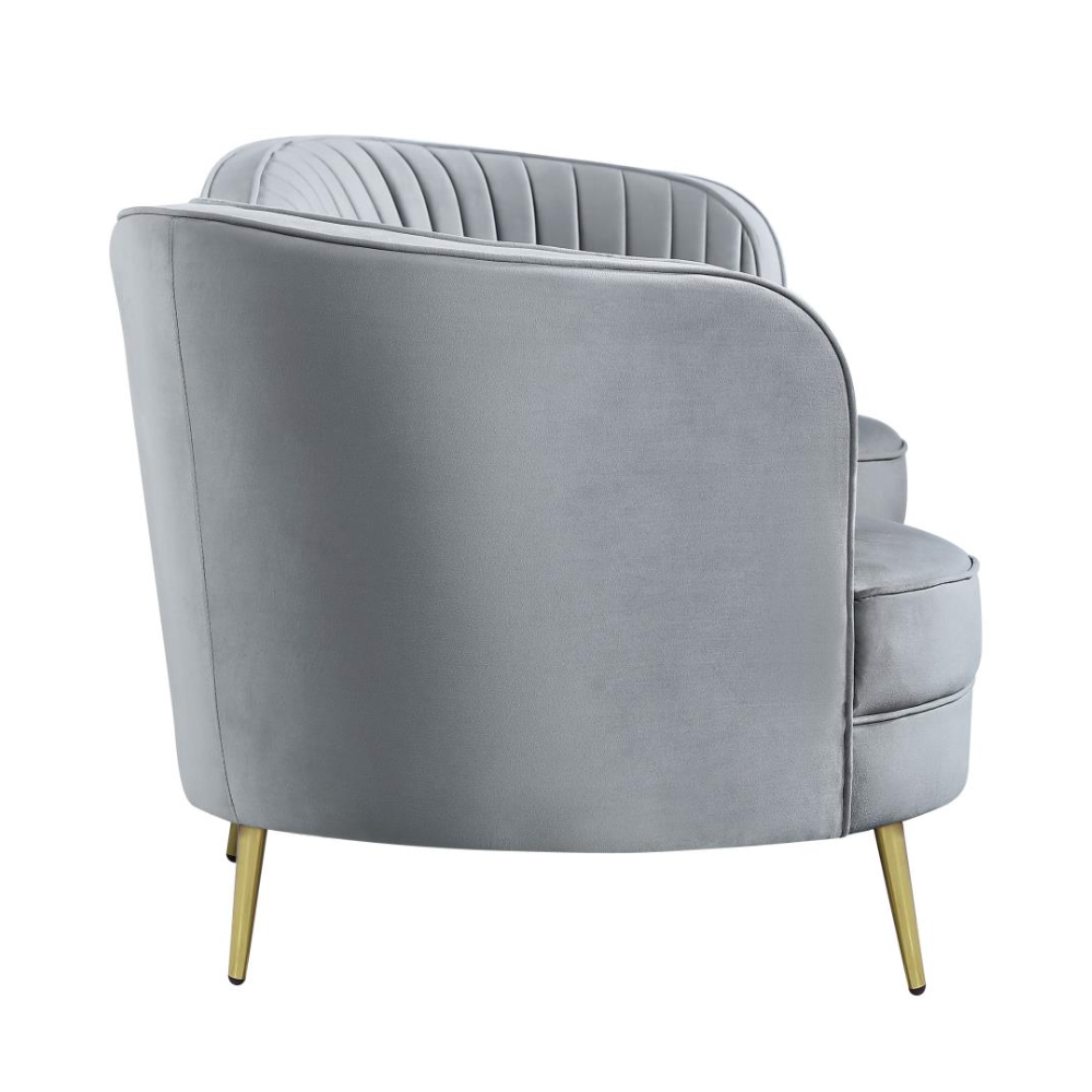 SOPHIA 2-piece Upholstered Channel Tufted Sofa Set Grey
