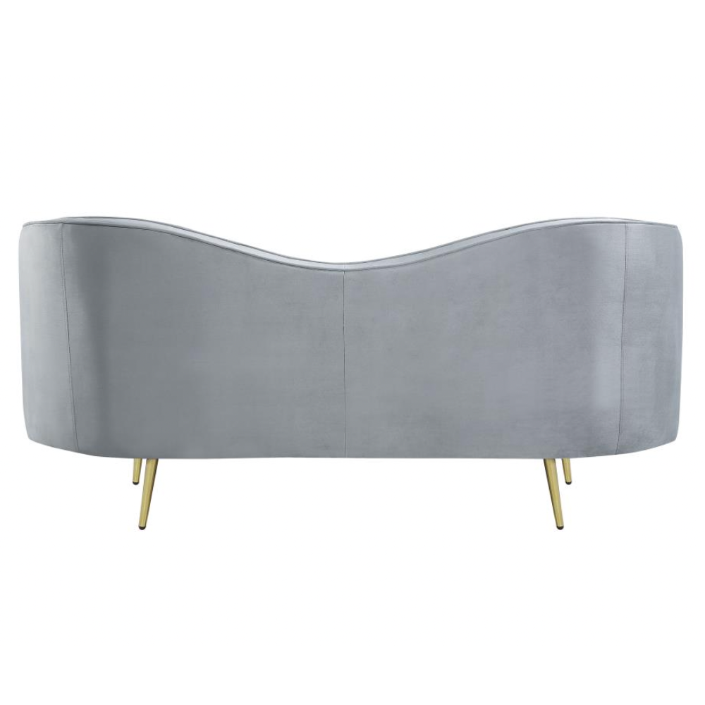SOPHIA 2-piece Upholstered Channel Tufted Sofa Set Grey
