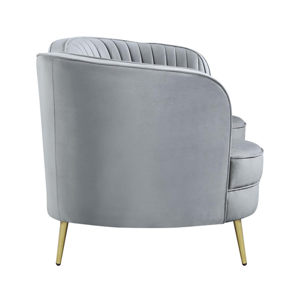SOPHIA 2-piece Upholstered Channel Tufted Sofa Set Grey