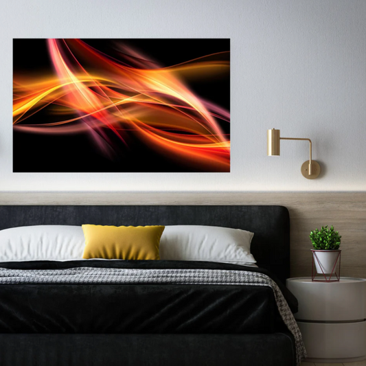 ENZO Abstract Orange Glass Wall Art