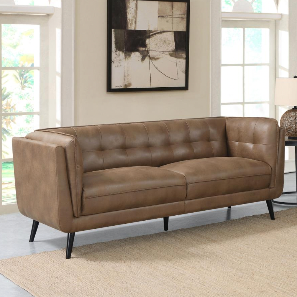 THATCHER Upholstered Tuxedo Arm Tufted Sofa