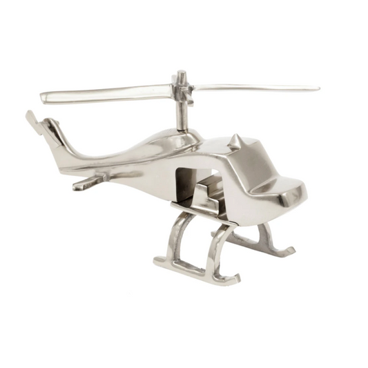 ETHAN Tabletop Helicopter Sculpture Silver