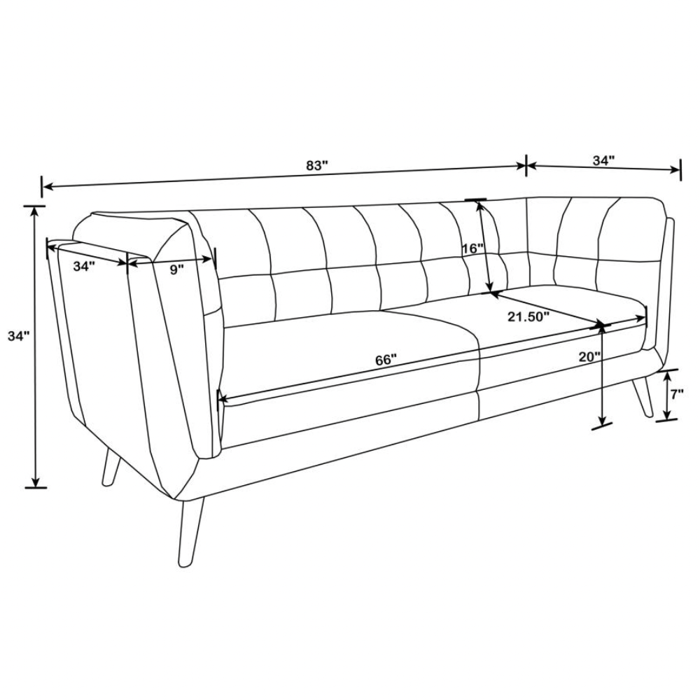 THATCHER Upholstered Tuxedo Arm Tufted Sofa