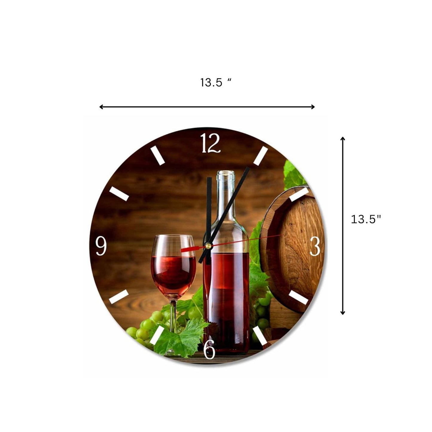 Red Wine Round  Wall Clock