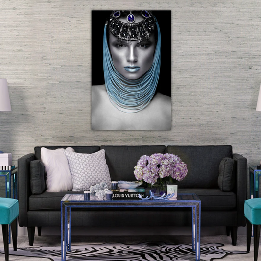 RENA Women with Crystals Glass Wall Art