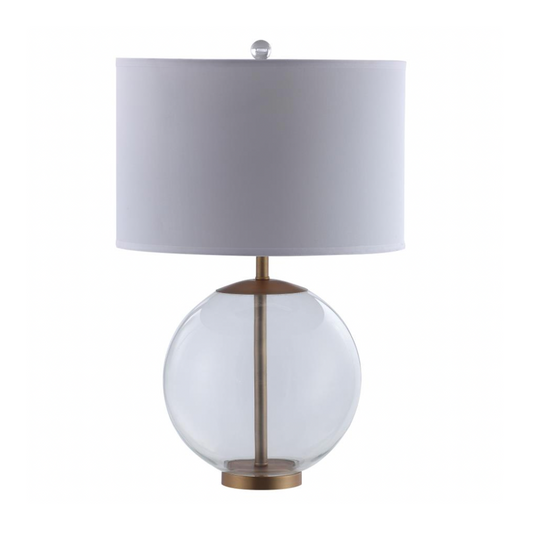 KENNY 27-inch Drum Shade Clear Glass Table Lamp
