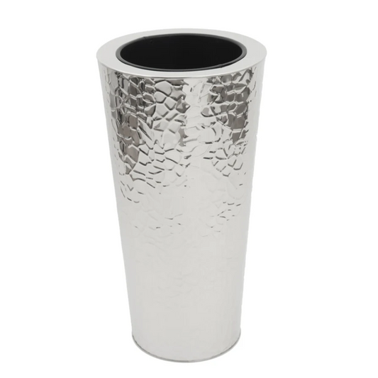 ULA 28" Hammered Stainless Steel Floor Vase Planter