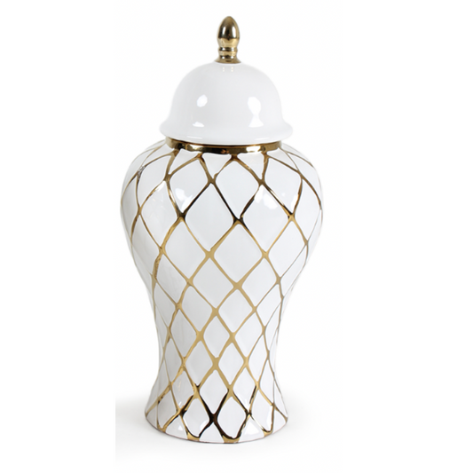 MAGDA 15.5" Decorative Ginger Jar Vase Gold