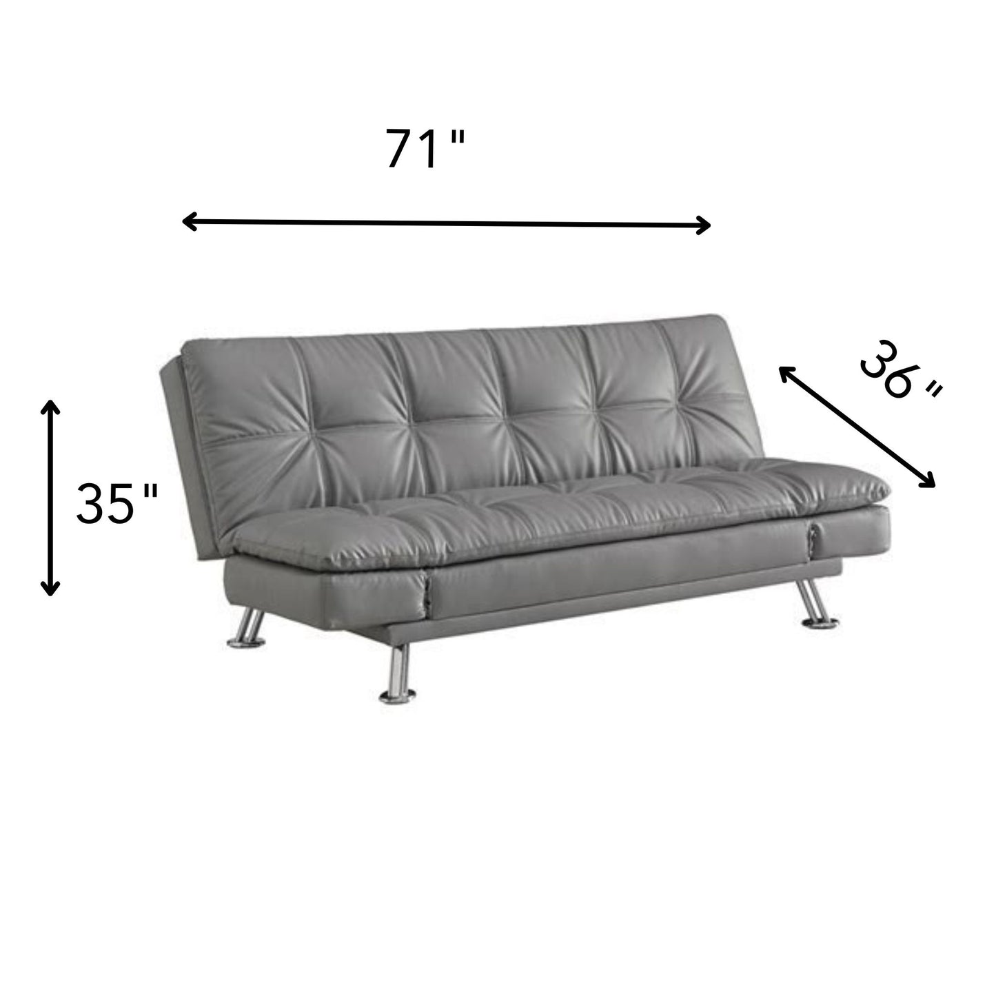 DILLY Gray Futon Sofa Bed