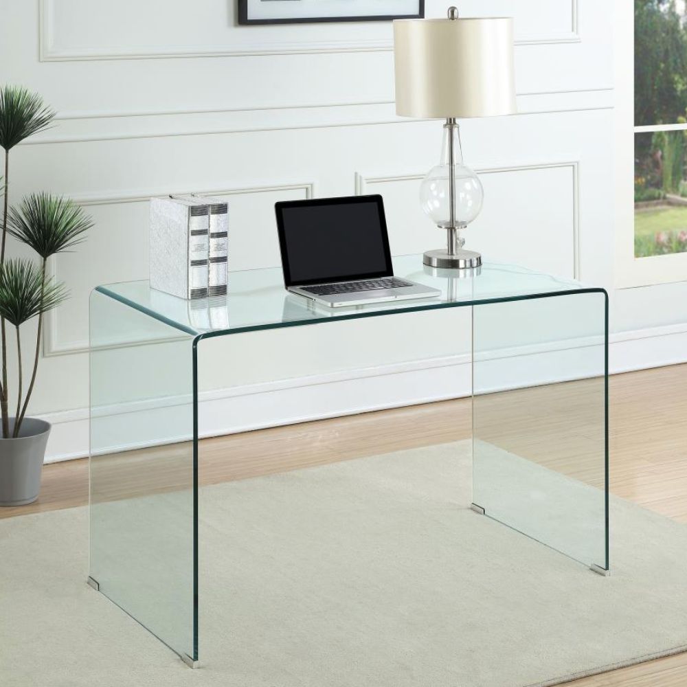 RIPLEY Tempered Bent Glass Writing Desk