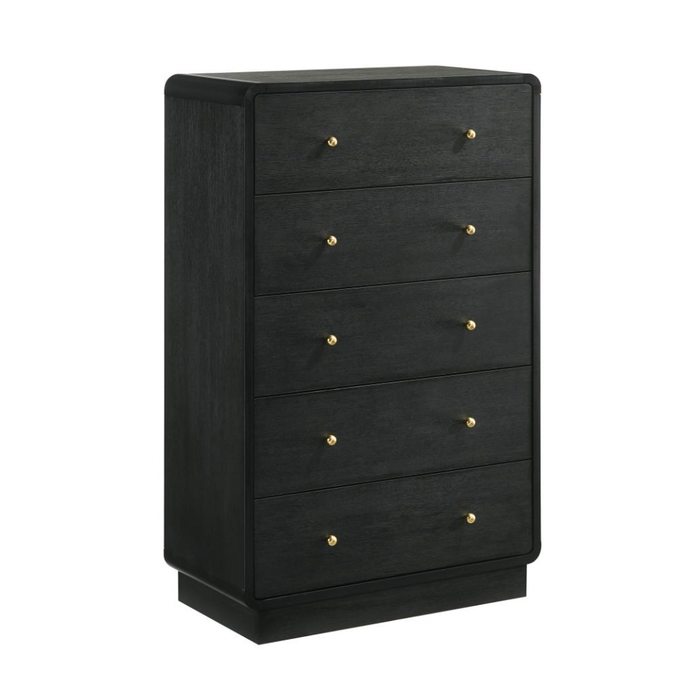 CAVELLE 5-drawer Chest of Drawers Black