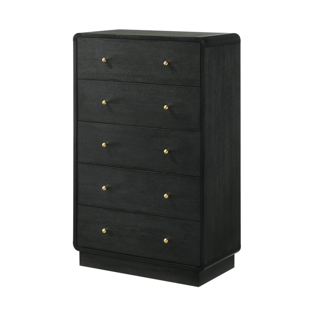 CAVELLE 5-drawer Chest of Drawers Black