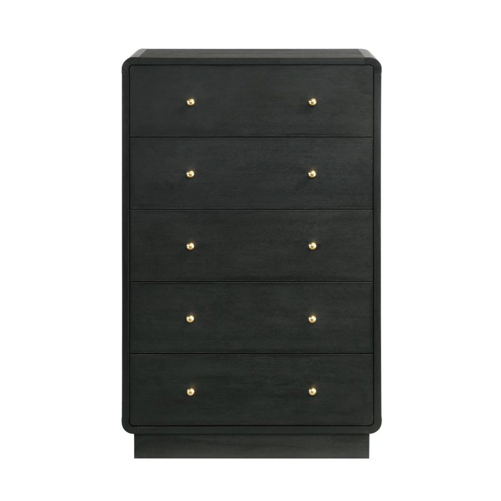 CAVELLE 5-drawer Chest of Drawers Black