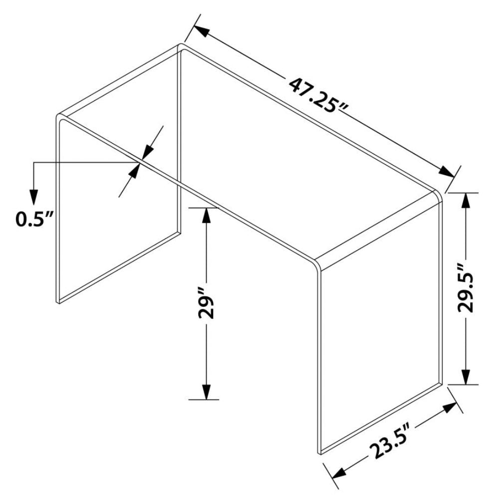 RIPLEY Tempered Bent Glass Writing Desk