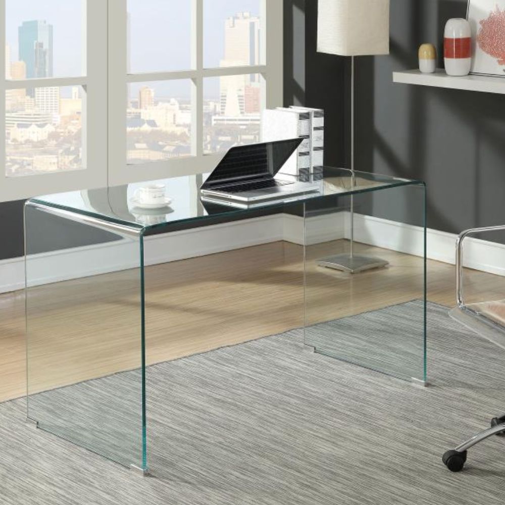 RIPLEY Tempered Bent Glass Writing Desk