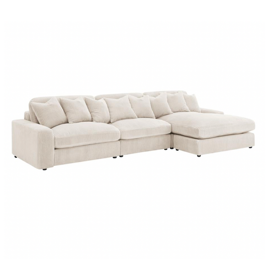 BLAINE Upholstered Reversible Chaise Sectional Sofa Sand