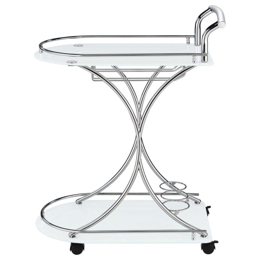 Frosted Glass Bar Cart