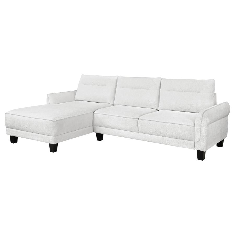 CASPAR White Upholstered Sectional