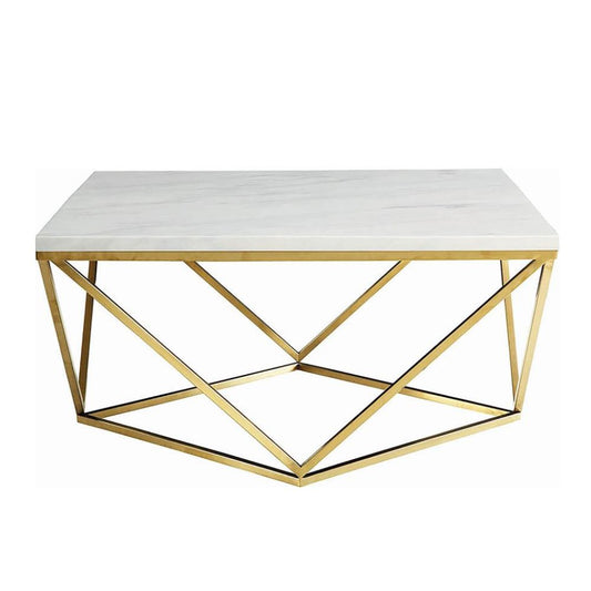 MERYL Square Faux Marble Top Coffee Table