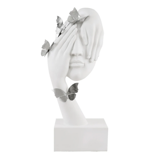 ELI Face with Accent Butterflies Sculpture